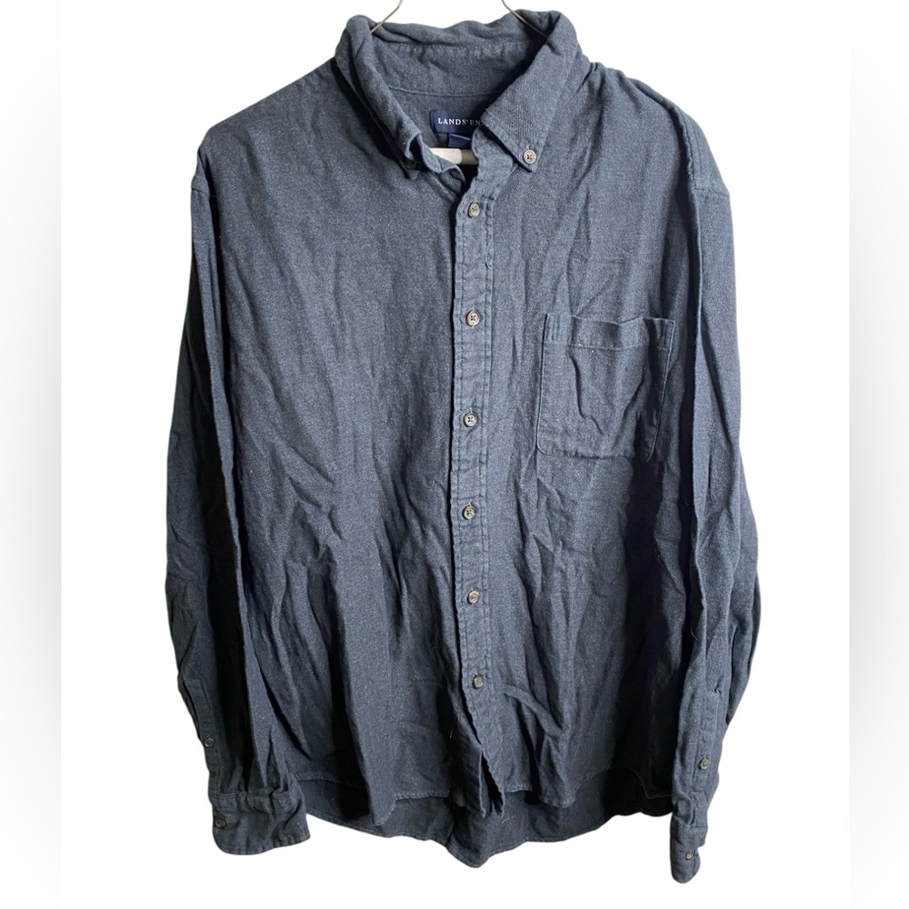 Lands' End Men's Charcoal Button Down Shirt